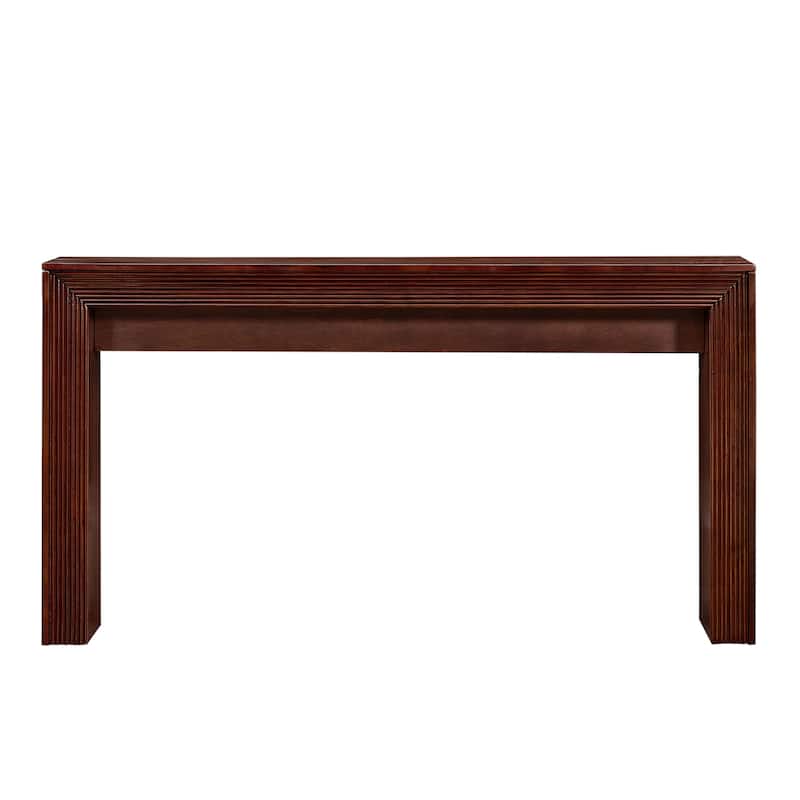 Fluted Counter Height Bar Table Set for 2, Dining Table with Fabric Upholstered Bar Stool with Solid Wood Legs