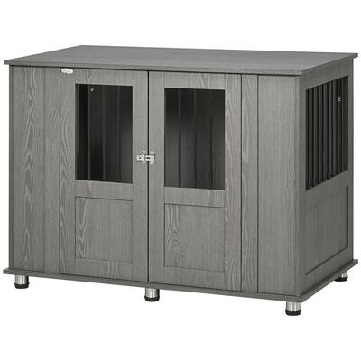 Dog Crate Furniture, Wooden End Table Furniture with Lockable Magnetic Doors, Extra Large Size Pet Kennel Animal Cage