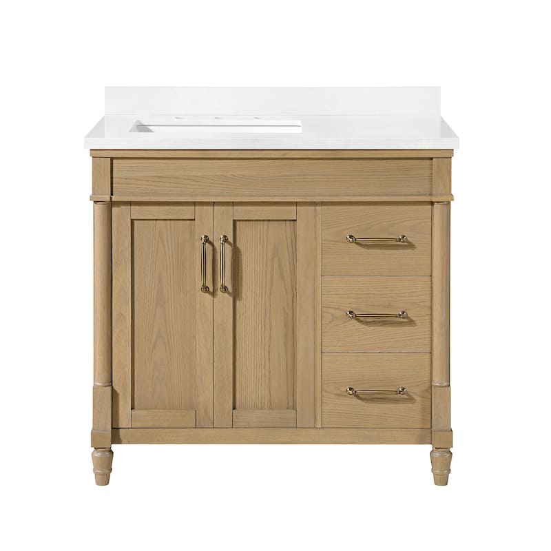 Salisbury Bathroom Vanity with White Engineered Marble Top