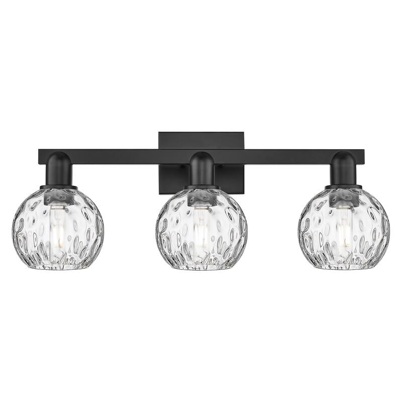 Innovations Lighting Endless Possibilities Arcadia - Athens Water Glass - 3 Light 25" Bath Vanity Light - Matte Black