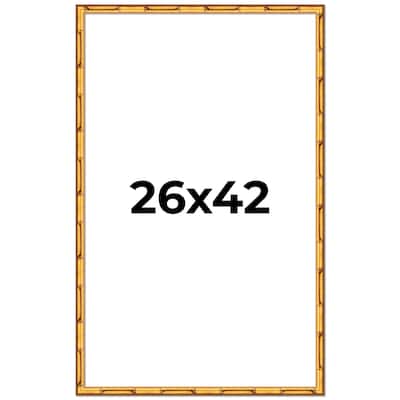 26x42 Frame Gold Bamboo Solid Wood Picture Frame | 1 Inch Moulding