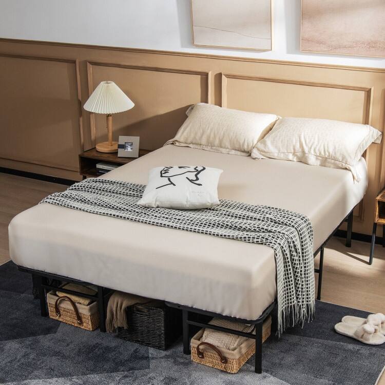 Folding Steel Platform Bed Frame for Kids and Adults