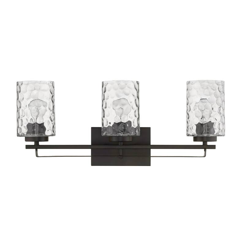 120 Voltage Transitional Flush Mount Vanity Light with Clear Glass Shade and Dimmable Hardwired Fixture