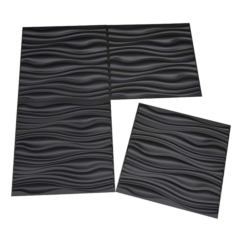 Art3d PVC Wave Board Textured 3D Wall Panels,19.7" x 19.7" (12 Pack)
