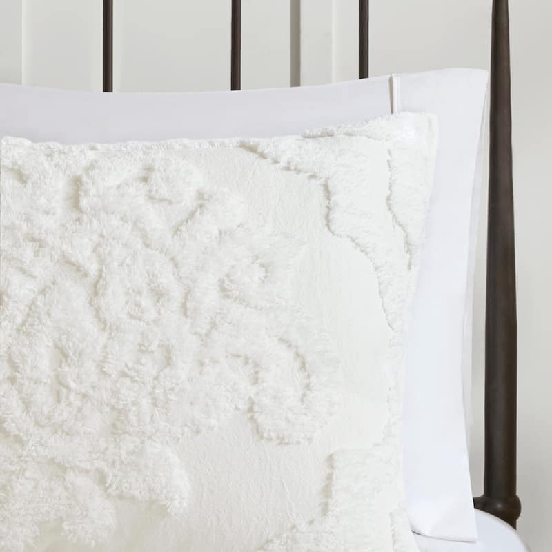 Madison Park Aeriela Tufted Cotton Chenille Damask Duvet Cover Set
