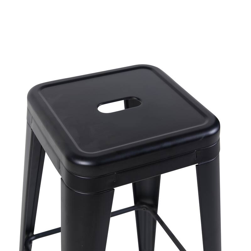 AC Pacific 24 Inch Industrial Stackable Metal Counter Stools Set of 4