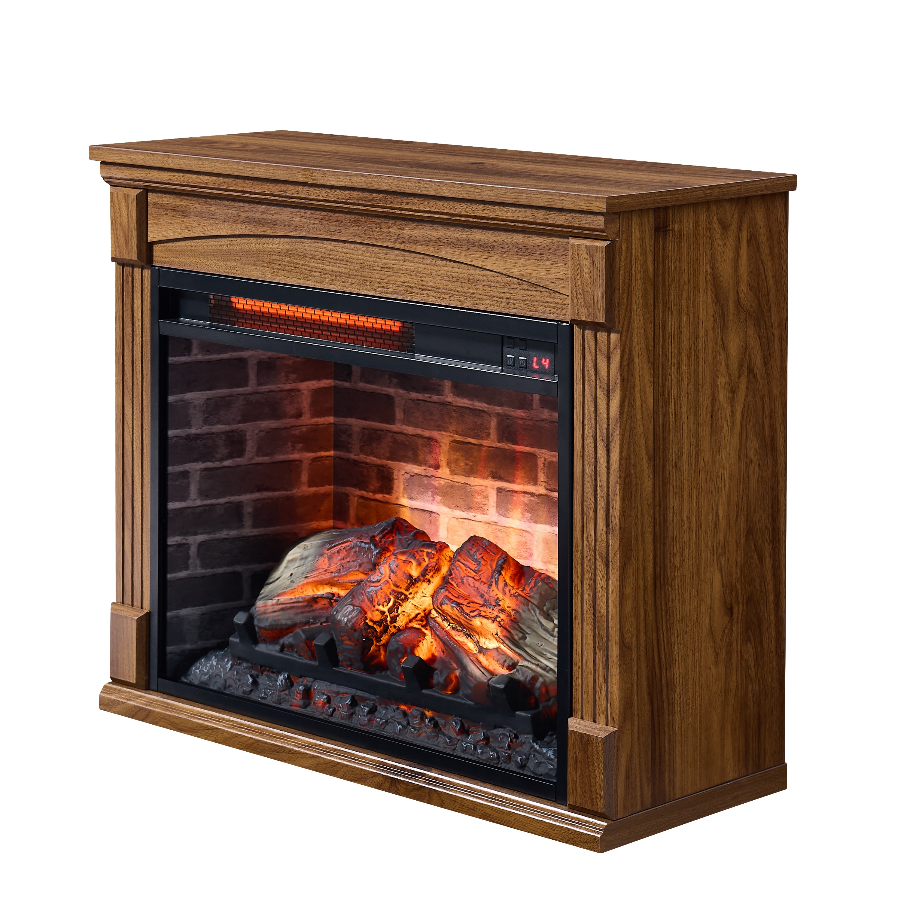 28-Inch Electric Fireplace with Remote, Realistic Flame Effect, 1500W Heat
