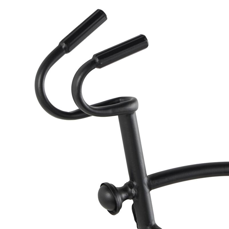 Black Metal Bike Home Wall Decor with Brown Wooden Wheels