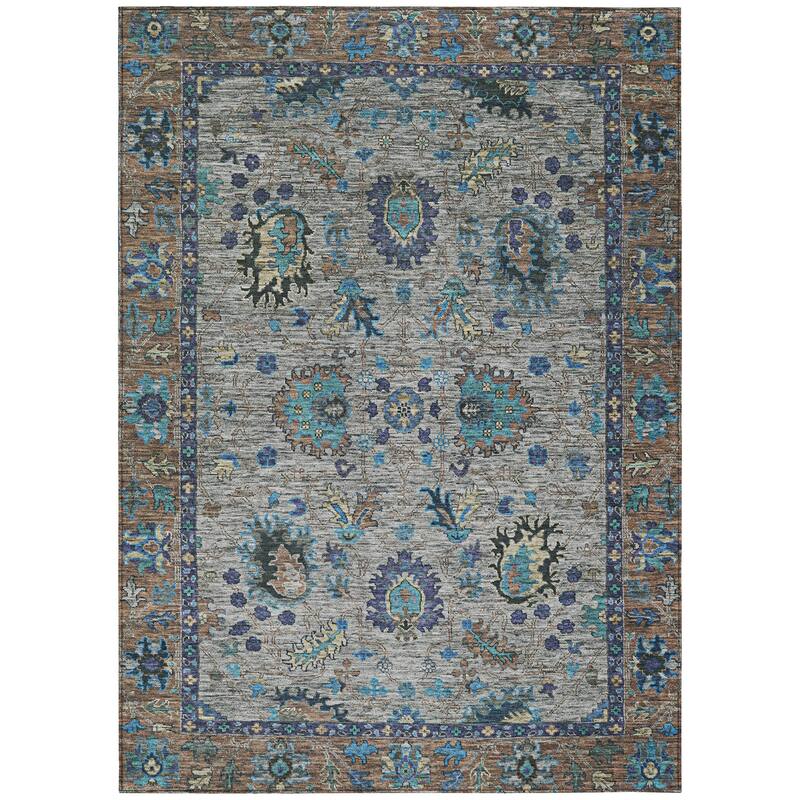 HomeRoots Floral Traditional Rectangle Outdoor Rug
