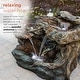 preview thumbnail 27 of 43, Alpine Corporation Outdoor Multi-Tier Rainforest Rock Waterfall Fountain with LED Lights