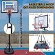 preview thumbnail 2 of 7, Adjustable Portable Basketball Hoop with Shatterproof Backboard