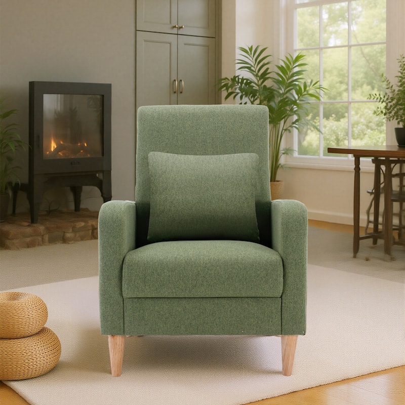 RENEWLINE Modern Accent Chair with Pillow & Walnut Legs - Lounge Seat for Living Room, Compact Design