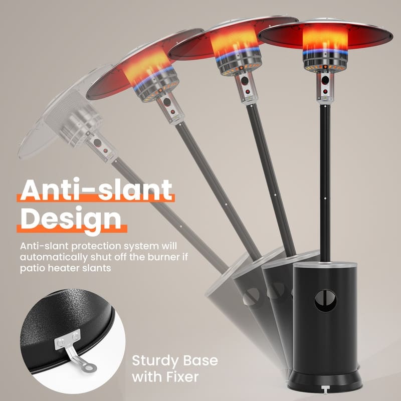 48000 BTU Propane Standing Patio Heater with Cover - N/A