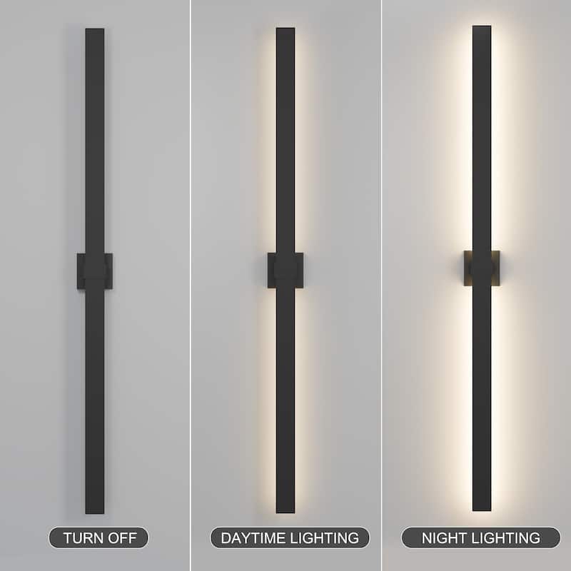 1-Light Black/White Aluminum LED Outdoor Wall Sconce