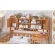 preview thumbnail 17 of 16, Natural Twin Size Wood Platform Bed with Bookshelf, House Bed with Built-in Desk and Matching Chair