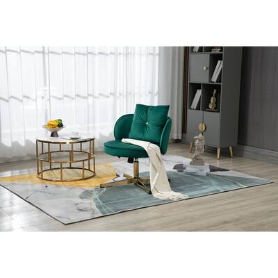 Living Room Swivel Office Chair with Upholstery and Adjustable Legs