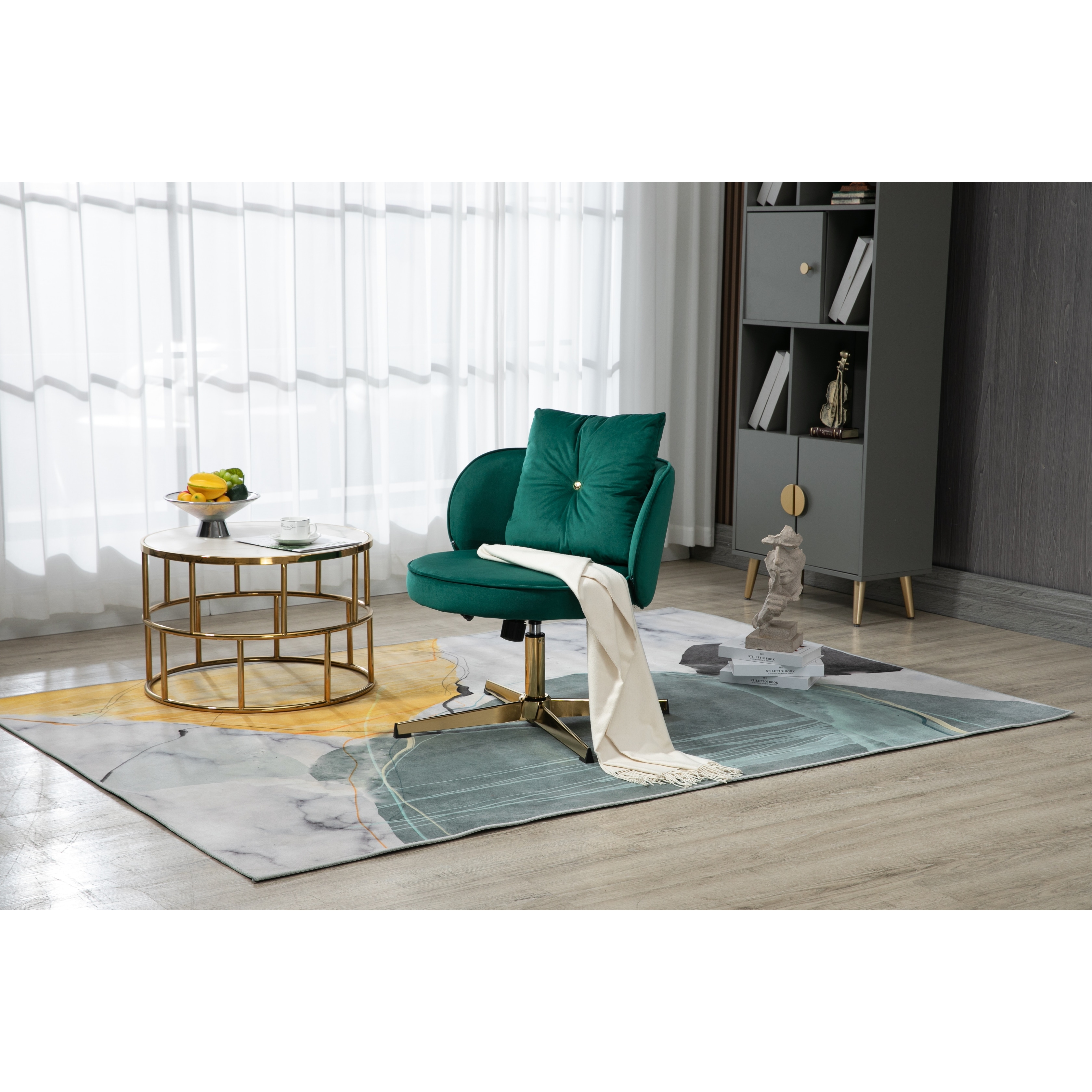 Small green accent on sale chair