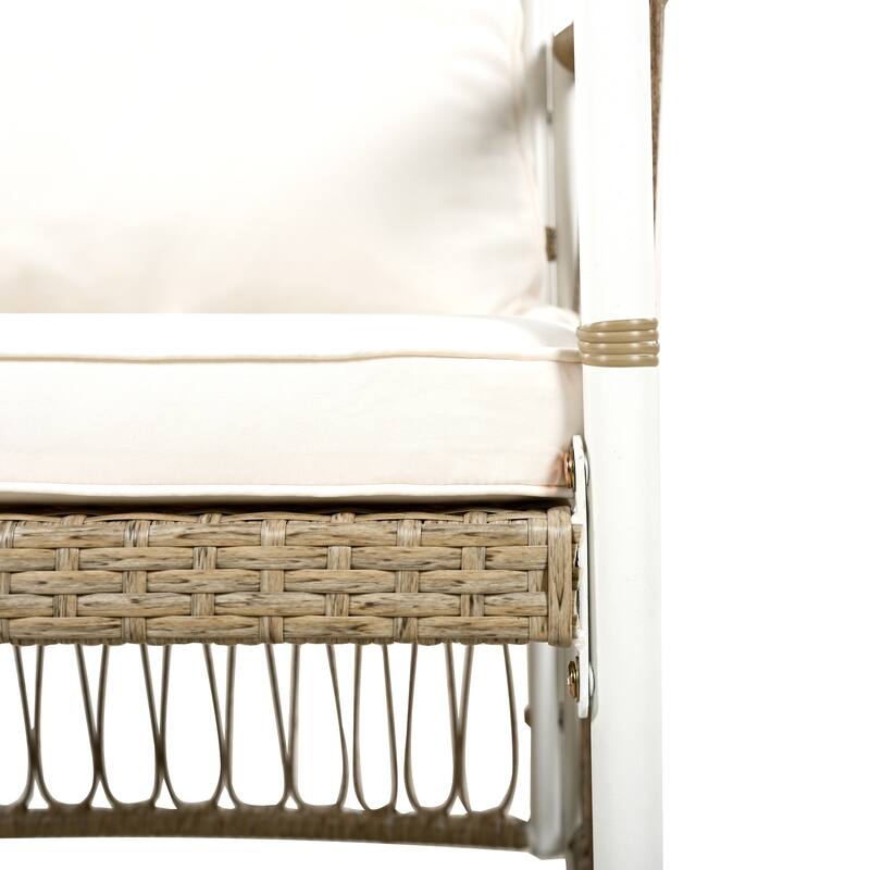 5-Piece Patio Dining Set, 67" Rectangular Table & 4 Rattan Arm Chairs