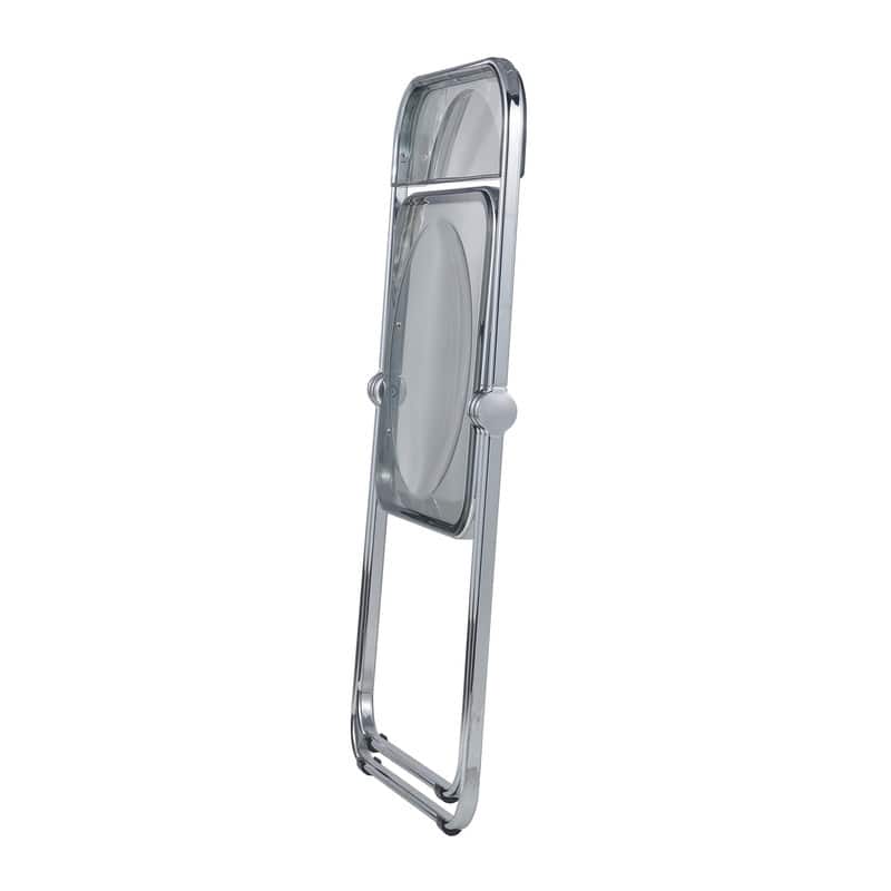 Lawrence Modern Clear Acrylic Transparent Folding Chair with Chrome Steel Frame for Condos and Apartments Set of 4 - 30"