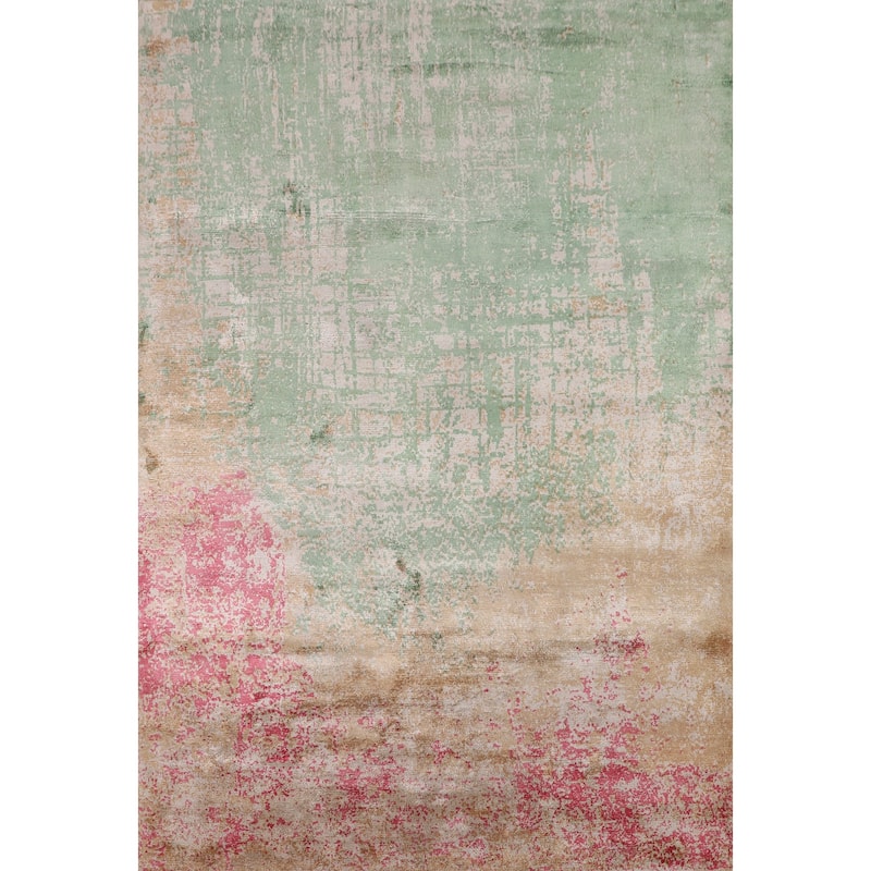 Contemporary Abstract Indian Area Rug Handmade Wool Carpet - 5'7"x 7'10"