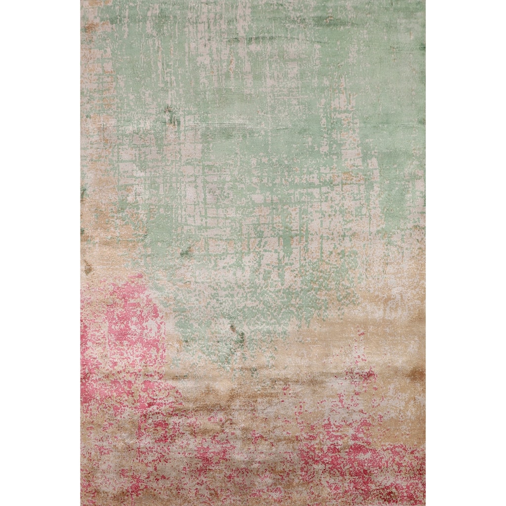 Contemporary Abstract Indian Area Rug Handmade Wool Carpet - 5'7"x 7'10"