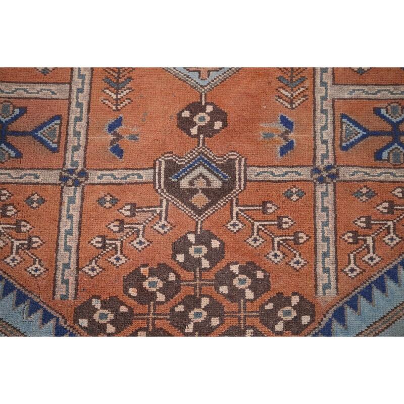 Orange Joshaghan Foyer Rug Handmade Wool Carpet - 3'7" x 5'0"