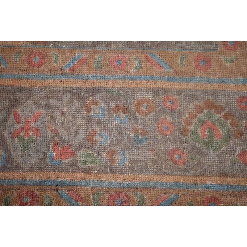 Distressed Tabriz Persian Antique Area Rug Hand-Knotted Wool Carpet - 6'5"x 9'5"