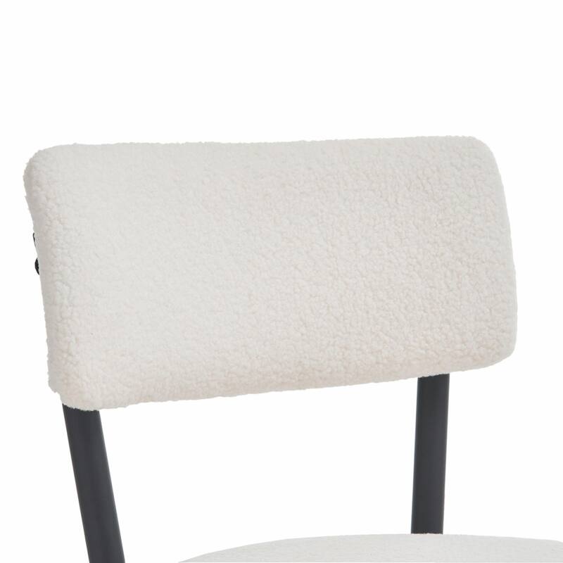 Set of 4 Modern Teddy Fabric Upholstered Bar Stools - Metal Base High Stools