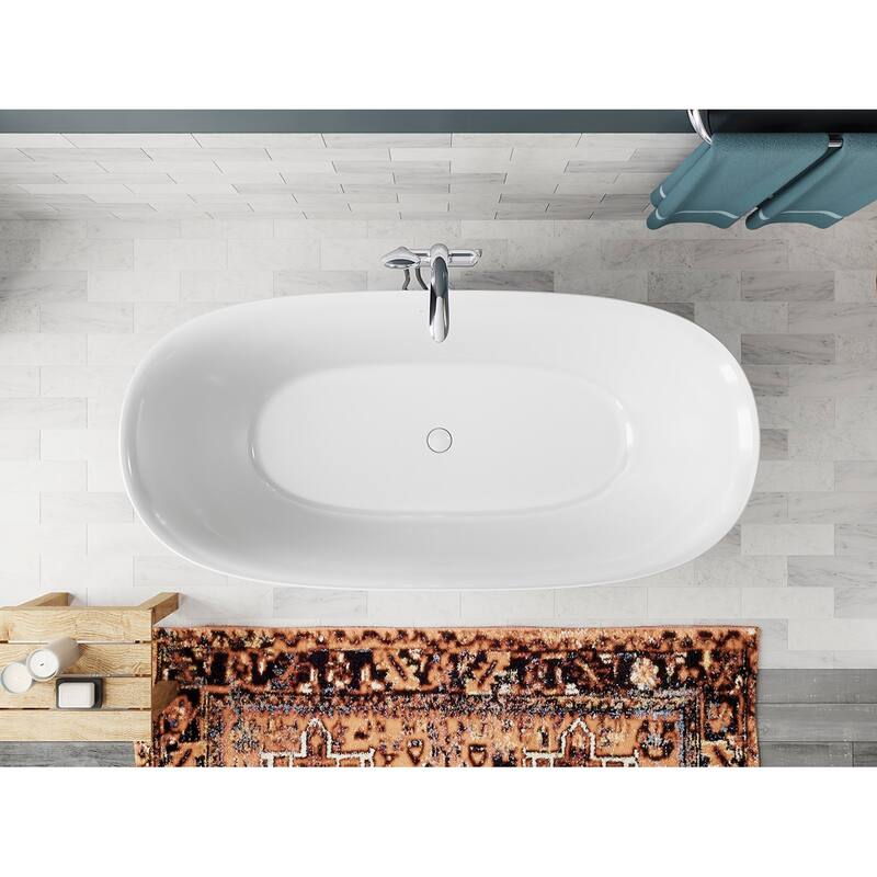 Sterling Unwind 60" Free Standing Acrylic Soaking Tub with Center