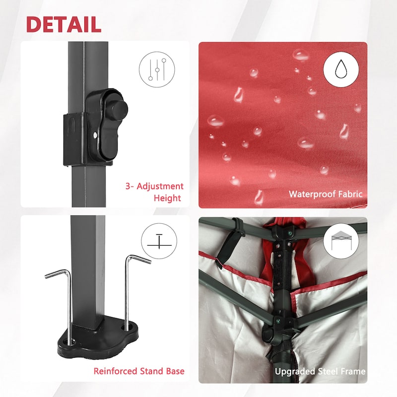 Ainfox 10x20Ft Pop up Canopy Tent Party Heavy Duty Instant Gazebo with 4 Removable Sidewalls