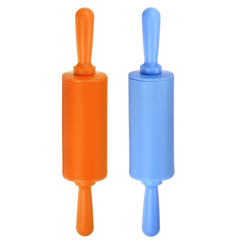 Silicone Rolling Pins for Baking 23.5cm x 4.2cm Blue & Orange - Blue & Orange