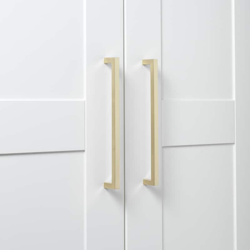 GlideRite 7.56 Inch Center to Center Solid Square Bar Pull Champagne Gold - 21683-192-CHPG