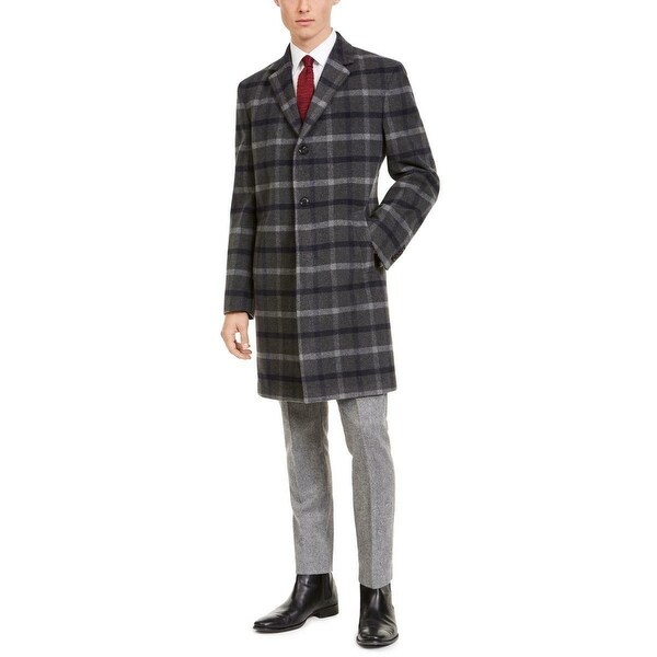 plaid mens overcoat