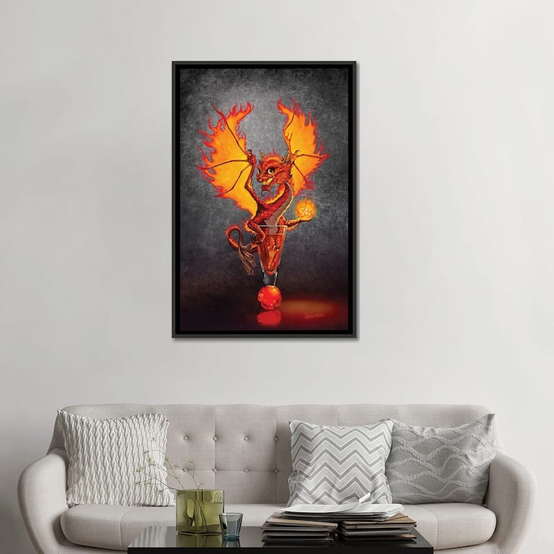 iCanvas "Fireball Dragon" by Stanley Morrison Framed Canvas Print