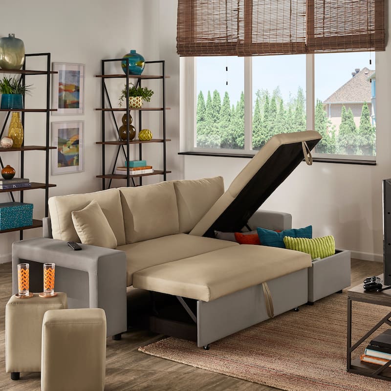 Lorca 2-tone Convertible Sofa with Storage by iNSPIRE Q Modern
