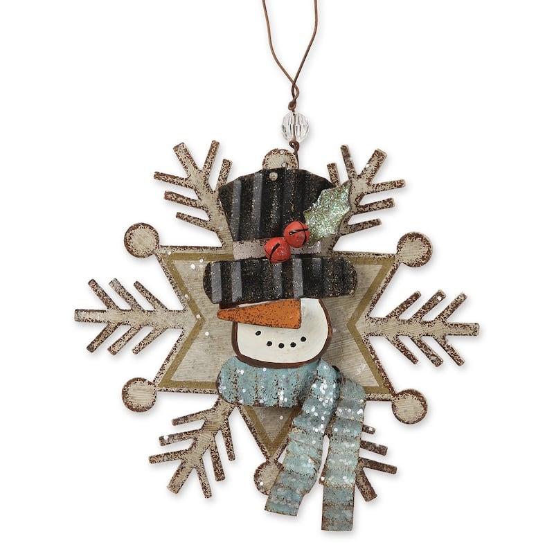 Snowman Snowflake Ornamenr, Set of 2