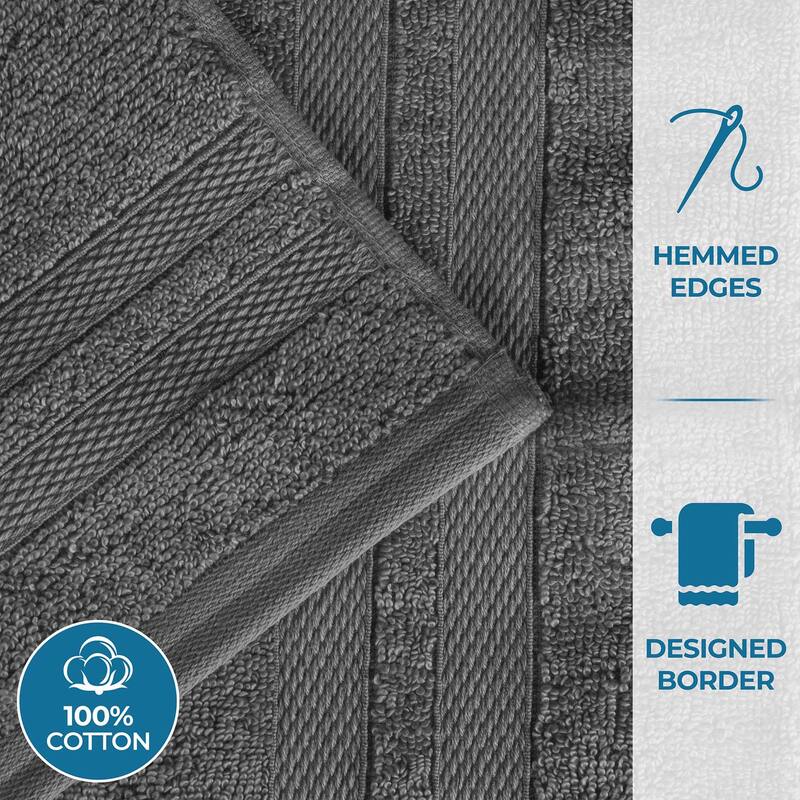 Superior Ultra-Soft Cotton Solid Medium Weight Bath Towel Set of 2