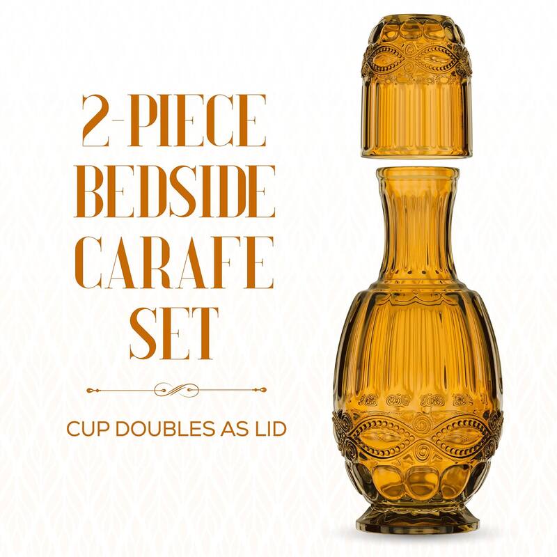 2 Pc Night Carafe Set 33.8 OZ.