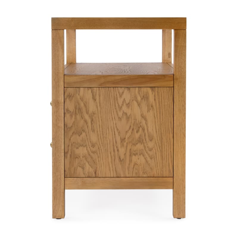Nora 2-Drawer Wood Wide Nightstand