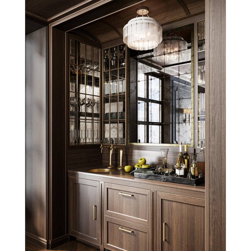 Currey & Company Vintner White Semi-Flush Mount - 14.5"h x 15.5"dia