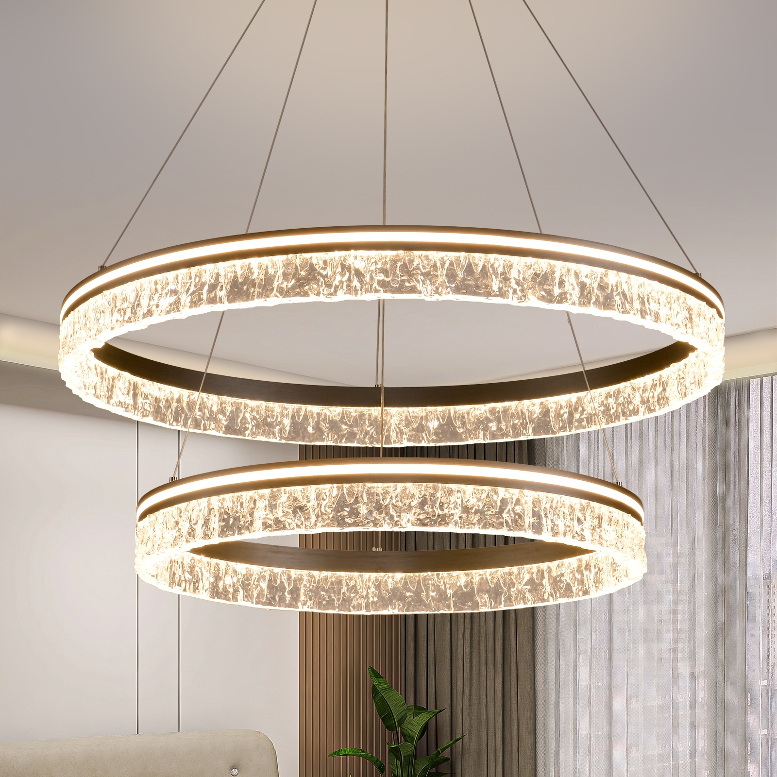 Ring Chandelier Modern LED Pendant Lights, Dimmable Chandeliers Light Fixtures