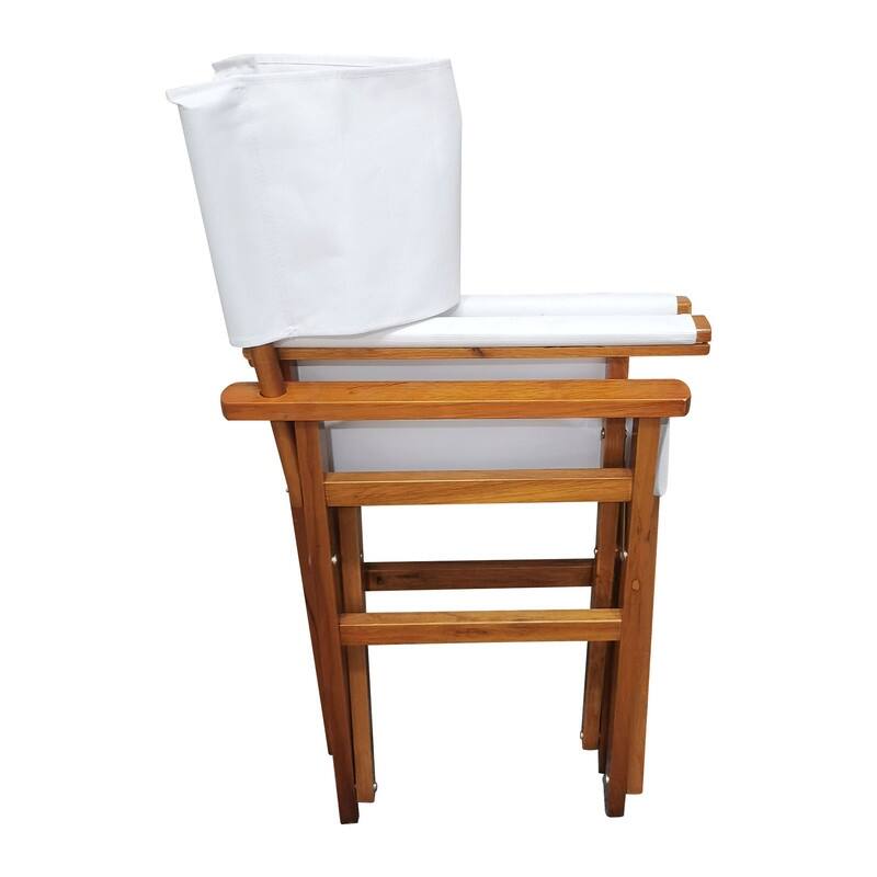 2-Piece Populus Wood & Canvas Director's Chair Set, Foldable