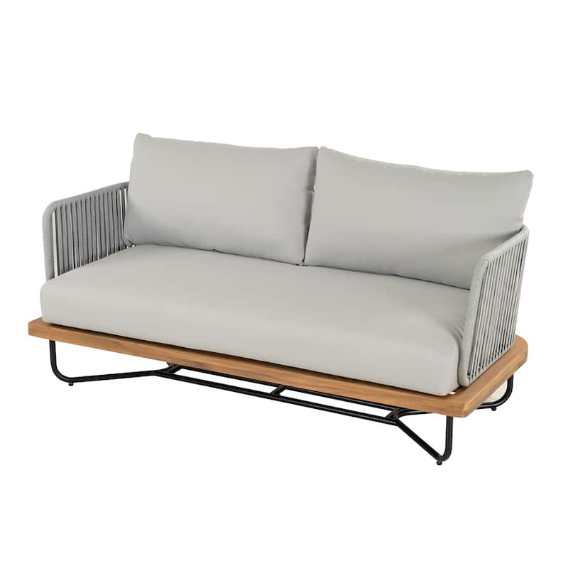 Christopher Knight Home - Jason Outdoor Acacia Wood Loveseat With Table