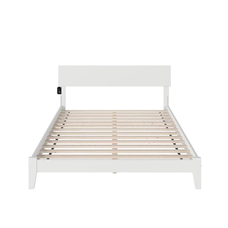 Orlando King Wood Platform Bed in White
