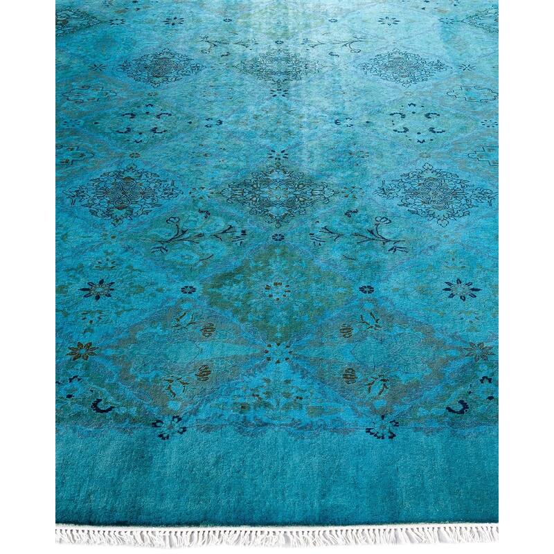 Fine Vibrance, One-of-a-Kind Hand-Knotted Area Rug - Blue, 8' 1" x 8' 1" - 8' 1" x 8' 1"