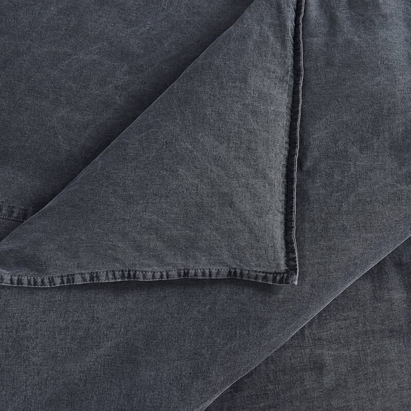 Hiend Accents Stonewashed Cotton Canvas Vintage Chic 3 Piece Duvet Cover Set