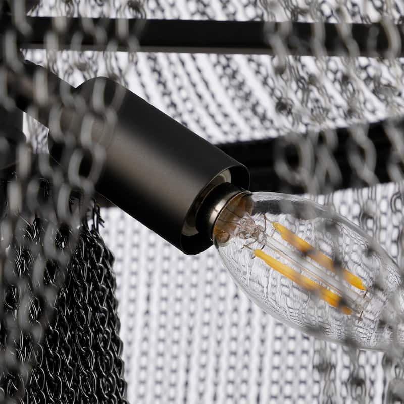6-Light Glam Graphite Tassel Chain Chandelier