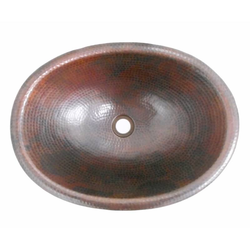 19" Oval Copper Farmhouse Drop-In Bathroom Sink by SimplyCopper - 19" X 14" X 5"