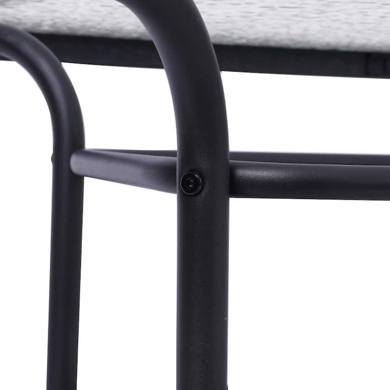 Commercial Tempered Glass and Steel Patio Table with Umbrella Hole - N/A