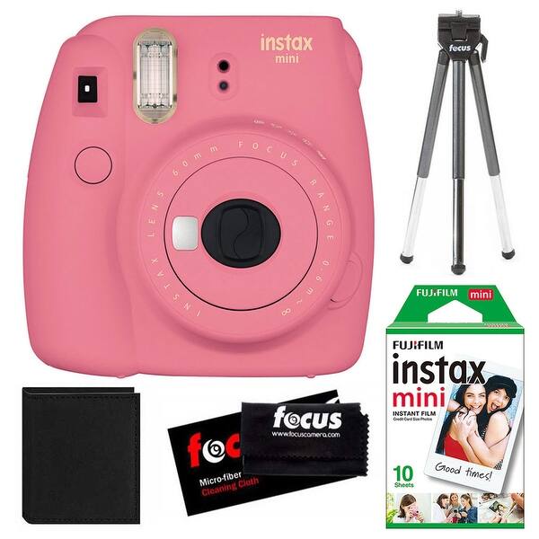 Shop Fujifilm Instax Mini 9 Flamingo Pink W Film Essentials Bundle Overstock 25609203